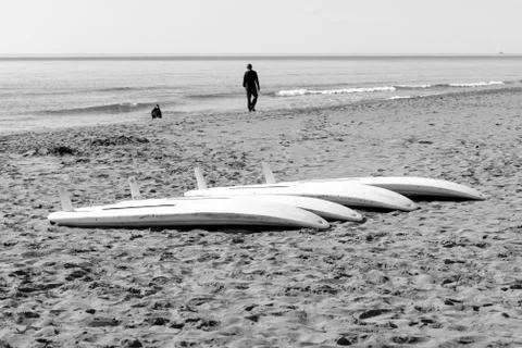 Windsurf tables on the sand Stock Photos