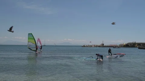 Windsurf take off Stock Footage 90057399