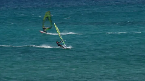Windsurfer crossing 11194 Stock Footage 32375747