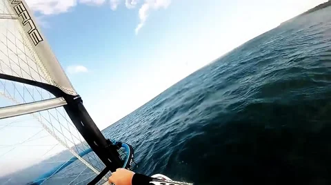 Windsurfer GoPro Hero POV Stock Footage
