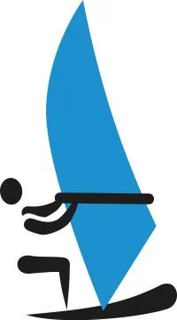 Windsurfer icon Illustrazione stock