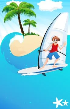 Windsurfer Stock Illustration