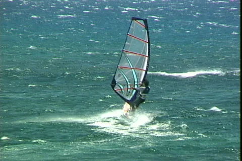 Windsurfer Jumps Stock Footage 821102