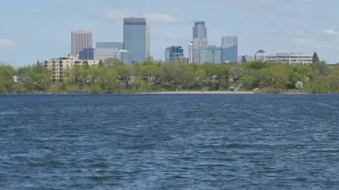 Windsurfer on Lake Bde Maka Ska in Minneapolis Stock Footage 197183457