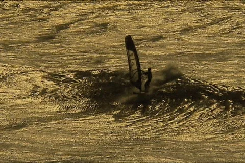 Windsurfer sailing, slow motion Video stock 117178