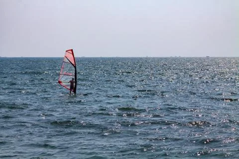 Windsurfer in the sea Stock Photos