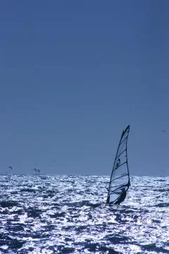 Windsurfer silhouette Stock Photos