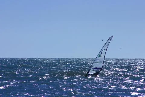 Windsurfer silhouette Stock Photos