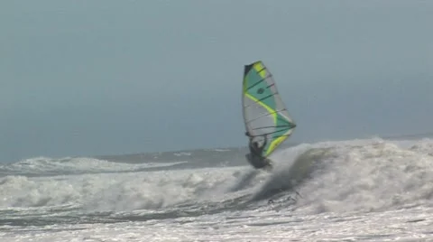 Windsurfer tacking Stock Footage 8666597