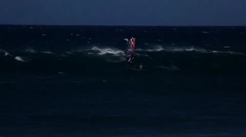 Windsurfer Waverides @ Hookipa Maui Stock Footage