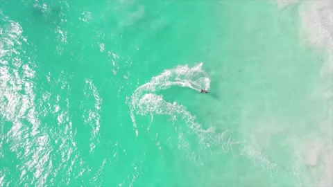 Windsurfer wind surfing summer time aerial footage Stock Footage 144435460