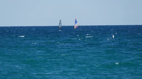 Windsurfers in action Stock Footage 68091947
