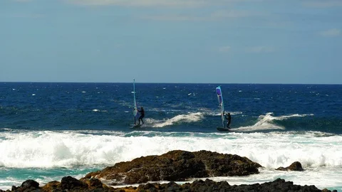 Windsurfers Video stock 105355097