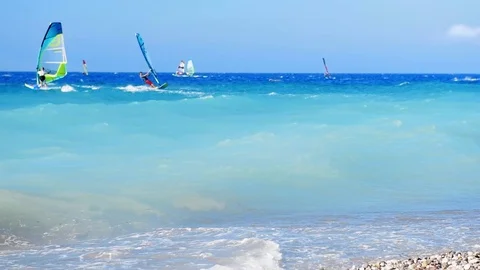 Windsurfing and sea Video stock 73766610