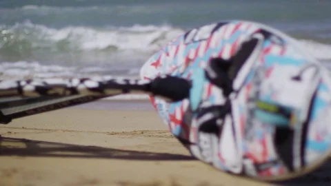  A Windsurfing board on the beach in Hawaii Stock Footage 76233908