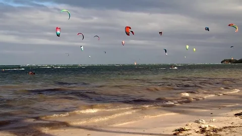 Windsurfing in Boracay, Philippines Stock Footage 84877738