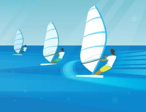 Windsurfing competition Stock-Illustration