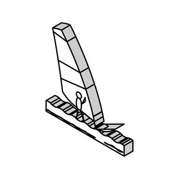 Windsurfing extreme sport isometric icon vector illustration Stock Illustration