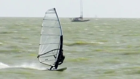  Windsurfing on IJsselmeer Video stock 85573060