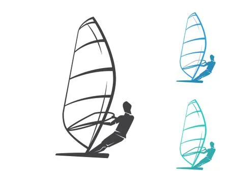 Windsurfing Stock Illustration