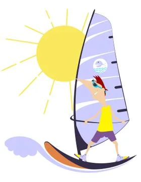 Windsurfing Stock Illustration