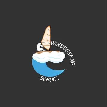 Windsurfing logo vector illustration Stock Illustration