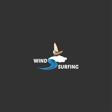 Windsurfing logo vector illustration Stock Illustration