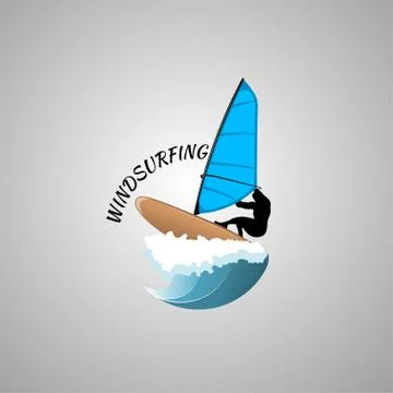Windsurfing logo vector illustration Stock Illustration