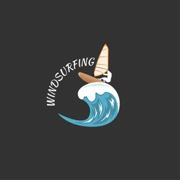 Windsurfing logo vector illustration Stock Illustration