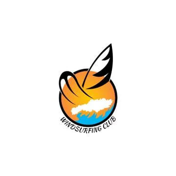 Windsurfing logo vector illustration Stock Illustration