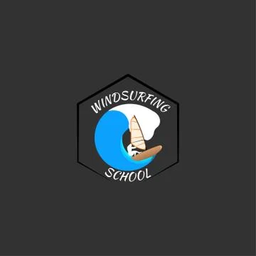 Windsurfing logo vector illustration Stock Illustration