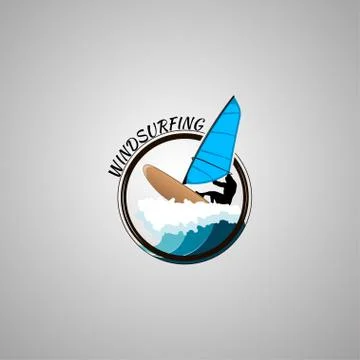 Windsurfing logo vector illustration Stock Illustration
