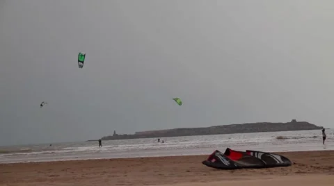 Windsurfing in Morocco Video stock 52934765