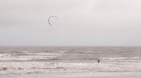 Windsurfing In The Rain Stock Photos