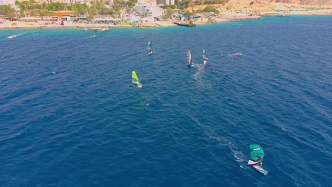 Windsurfing  In the Red Sea 스톡 동영상 153763836