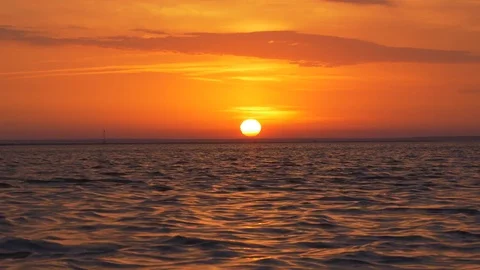 Windsurfing in sea at sunset Stock-Footage 77191944