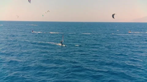 Windsurfing slow motion Stock Footage 153770334