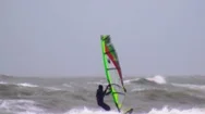Windsurfing In The Storm Stock Footage