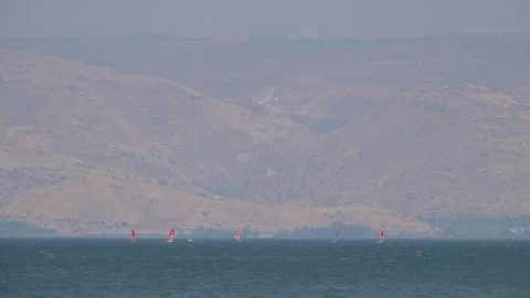 Windsurfing, Surfers doing windsurfing  Stock Footage 256896991