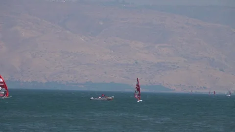 Windsurfing, Surfers doing windsurfing  스톡 동영상 256898500