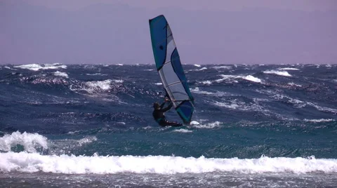 Windsurfing wave rider Stock Footage 2166746