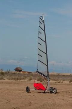 Windsurfing on wheels Stock Photos