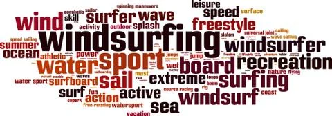Windsurfing word cloud Stock Illustration
