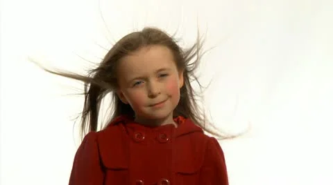 Windswept child Stock Footage 22663835