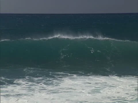 Windswept Waves Crashing Stock Footage 22244881