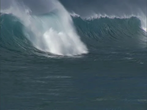 Windswept Waves Crashing Stock Footage 22244890