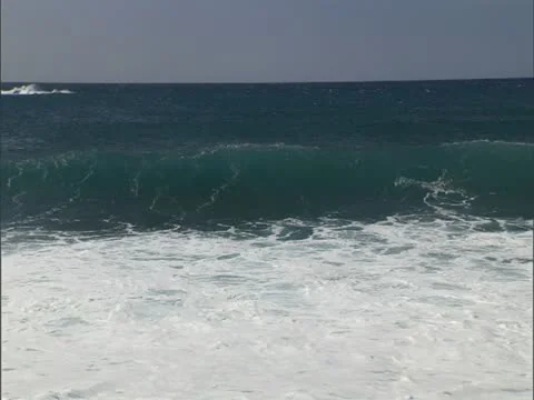 Windswept Waves Crashing Stock Footage 22244902