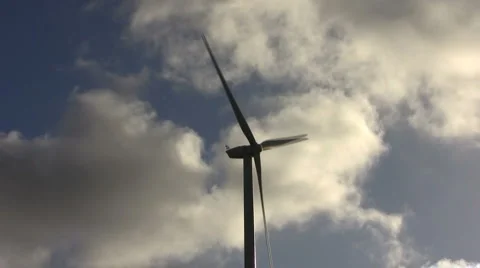 Windturbine and cloudscape Stock Footage