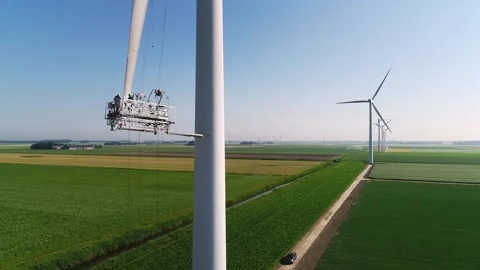 Windturbine blade maintenance Stock Footage 295320609