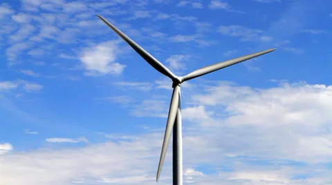 WINDTURBINE on Blue Sky Background. Video stock 42701618